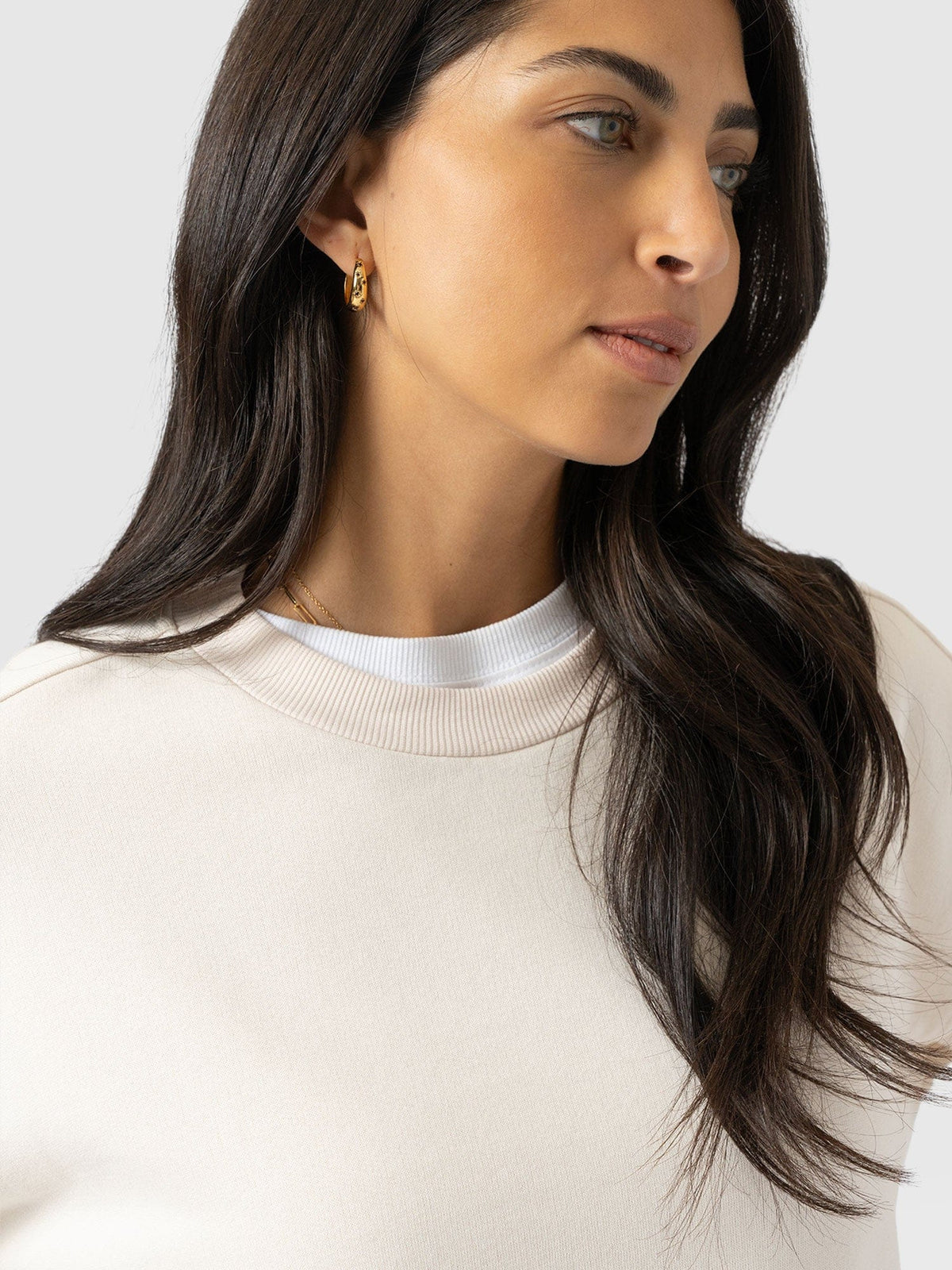 Hoxton Sweatshirt - Cream - Black Stripe