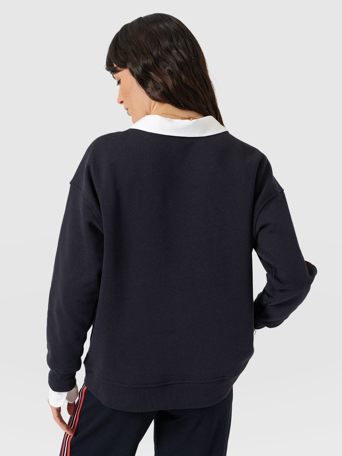 Hoxton Sweatshirt - Navy - Red Stripe