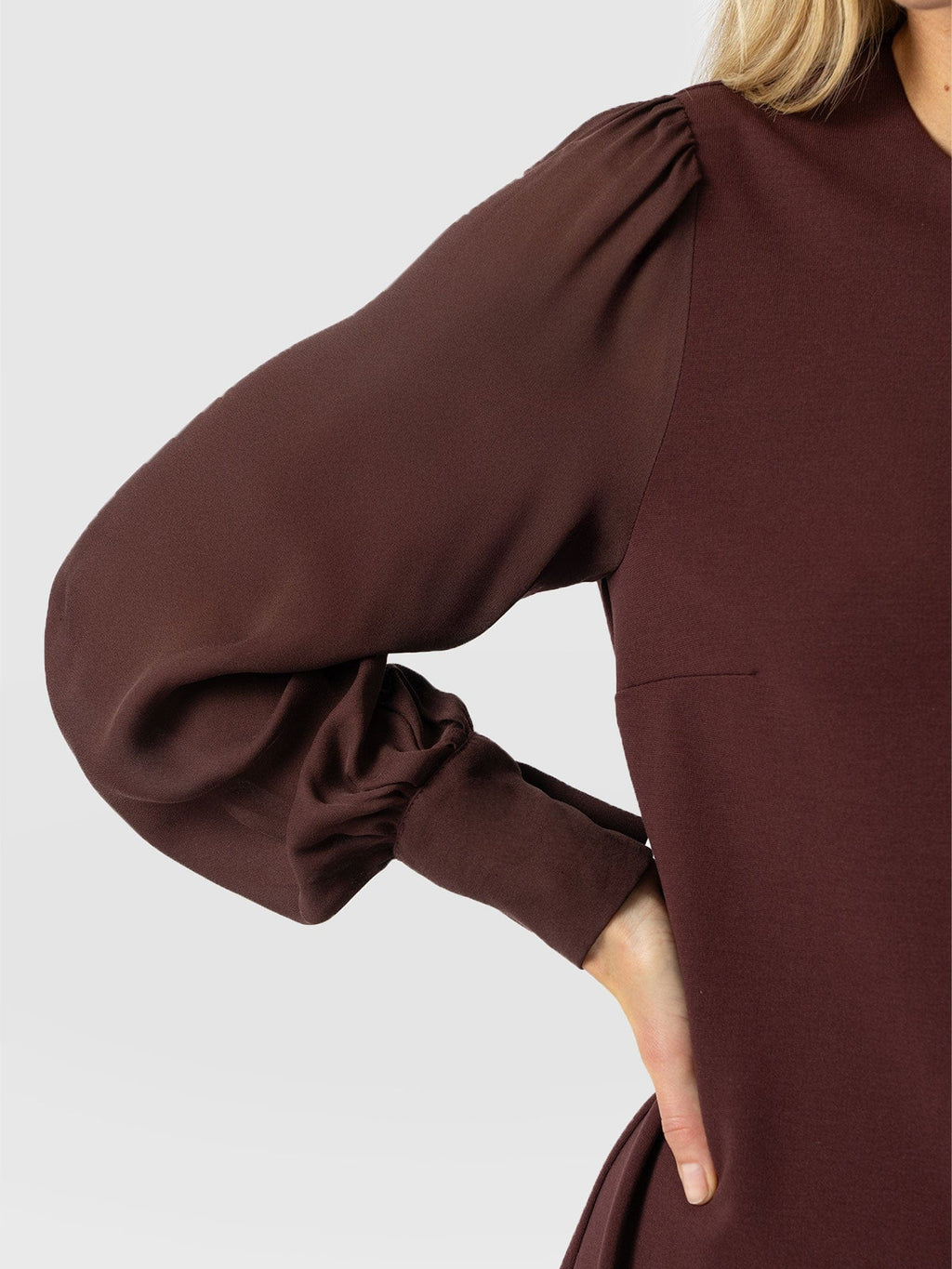 Esme Zip Up Dress - Maroon