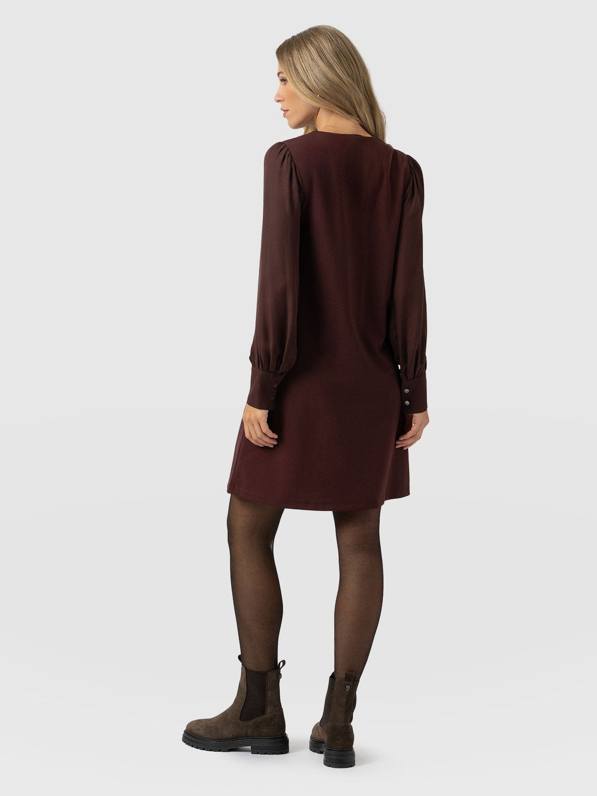 Esme Zip Up Dress - Maroon