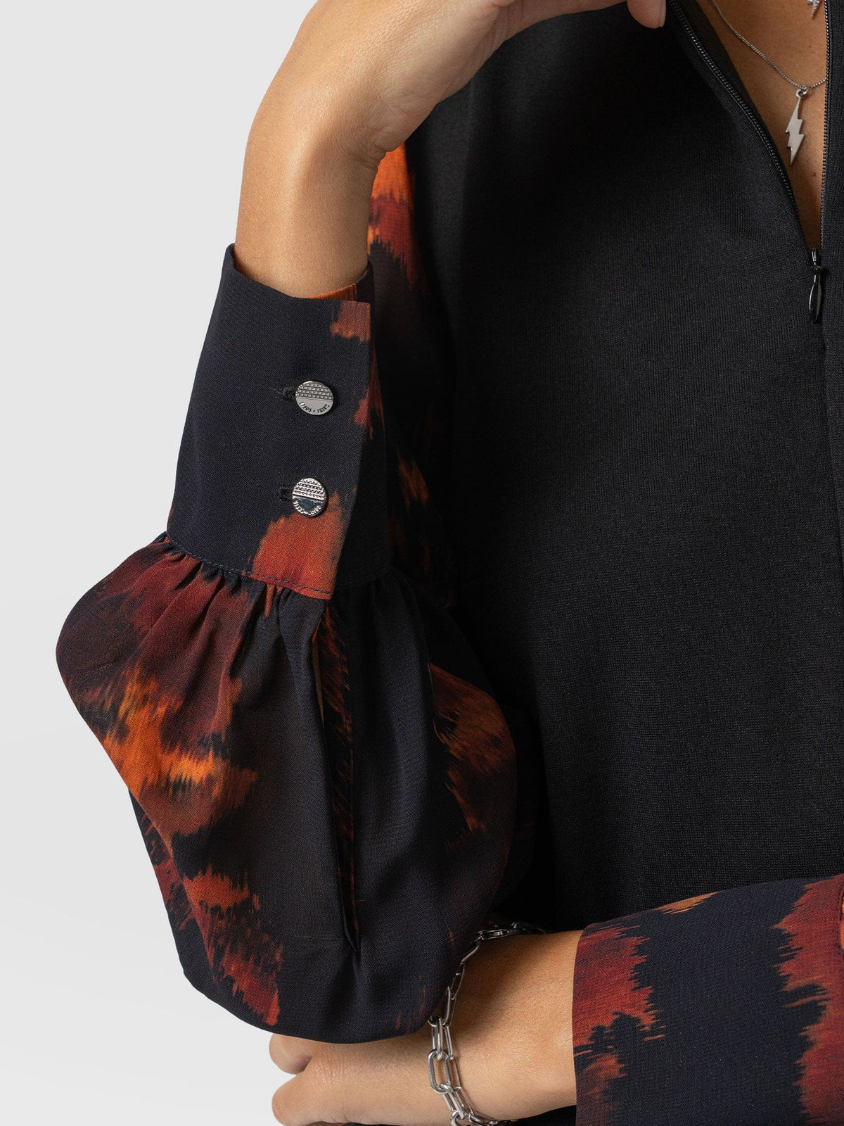 Esme Zip Up Top - Autumn Floral