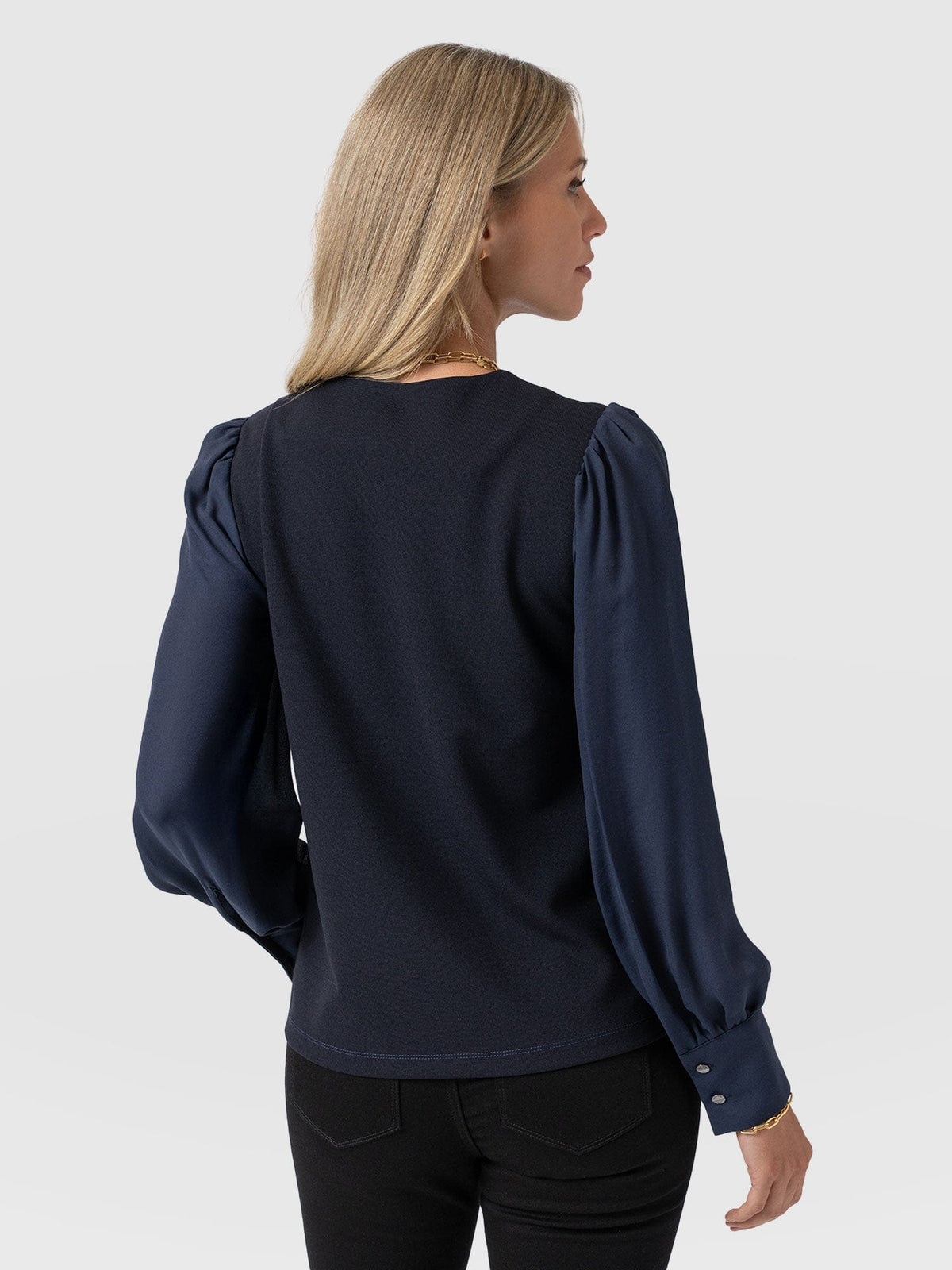 Esme Zip Up Top - Navy