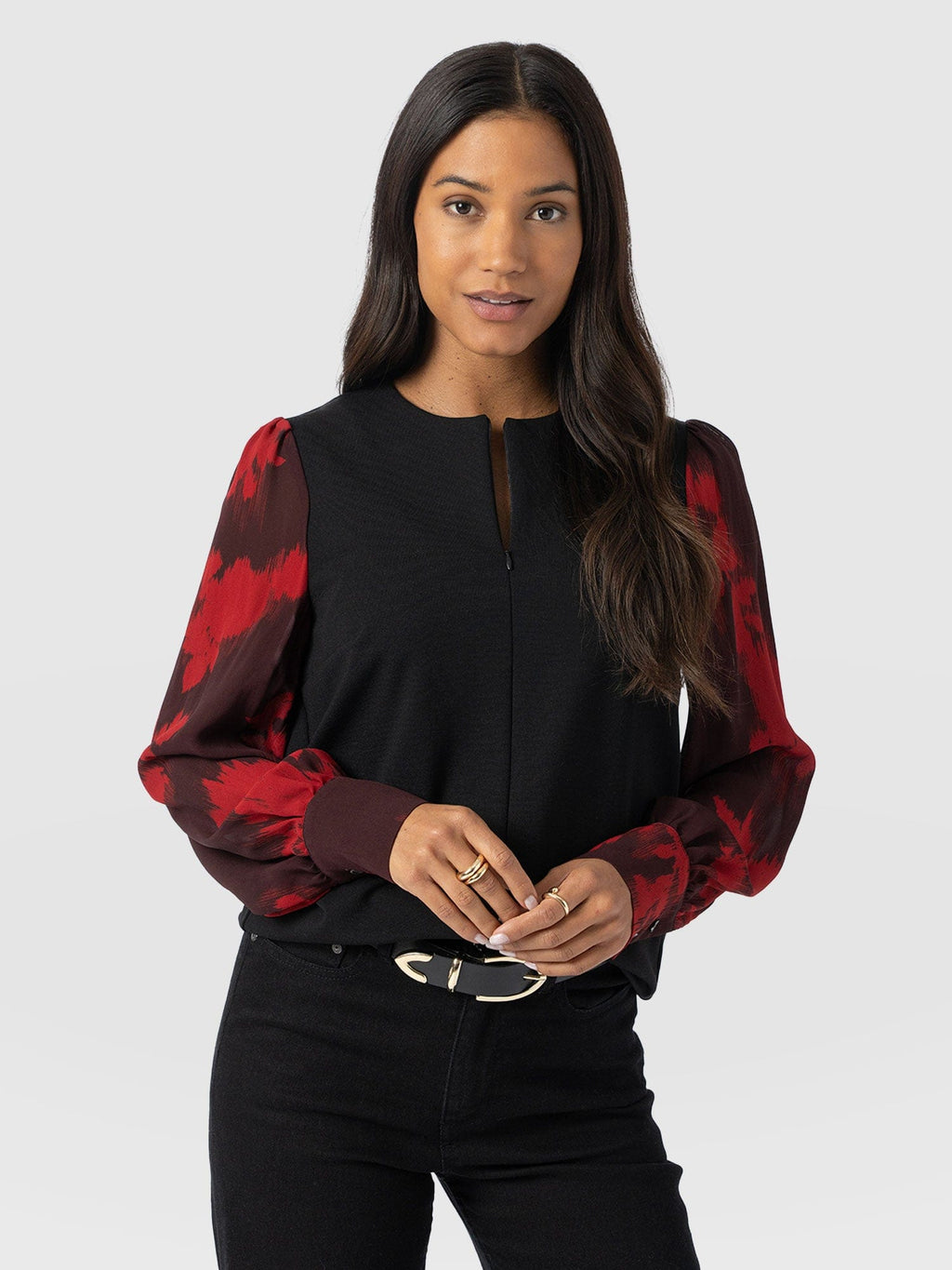 Esme Zip Up Top - Pink Fade Floral