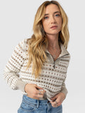 Ester Quarter Zip Knit - Beige