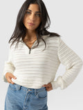 Ester Quarter Zip Knit - Cream