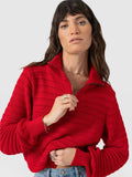 Ester Quarter Zip Knit - Red
