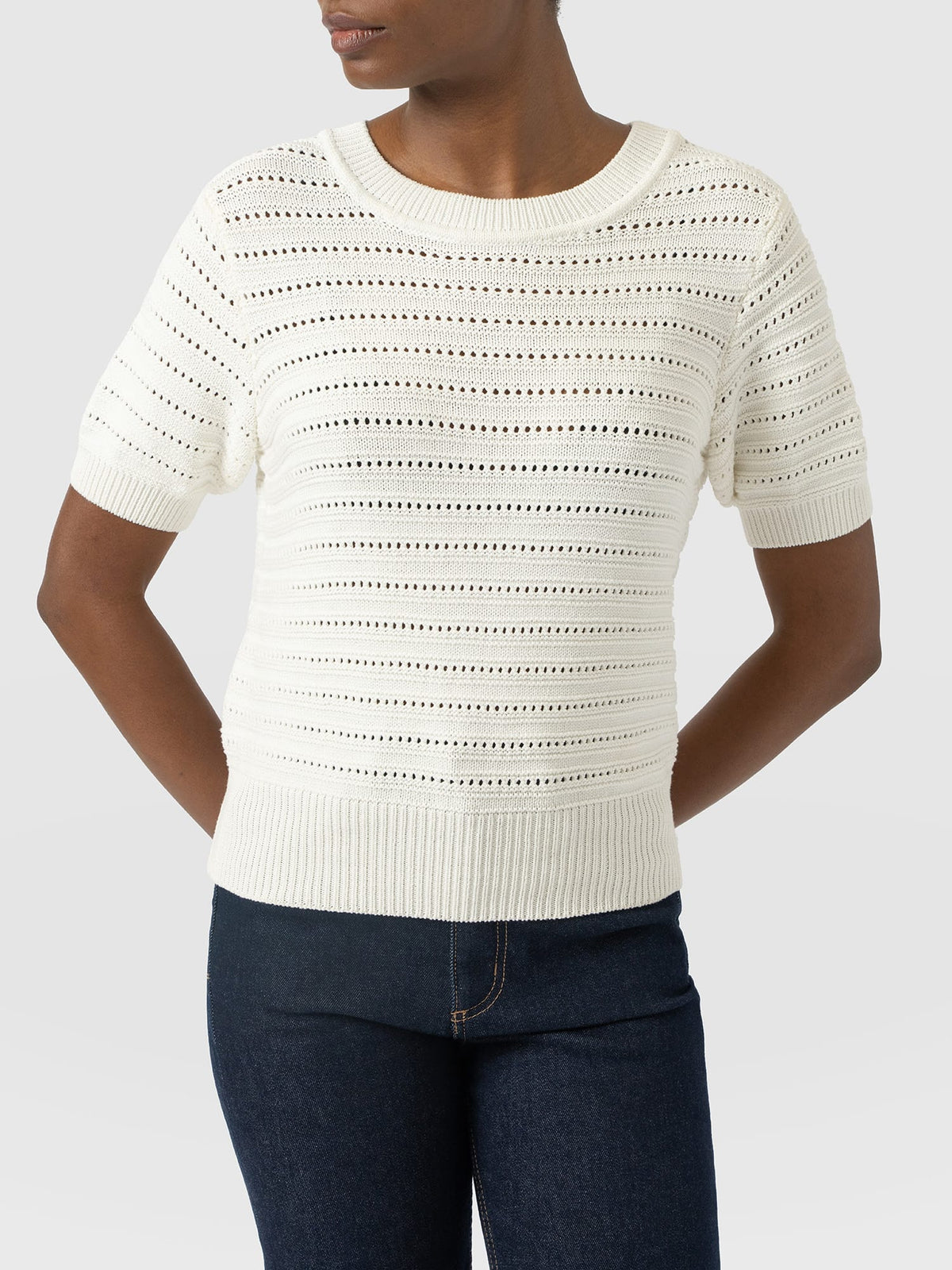 Ester Short Sleeve Knit - Cream