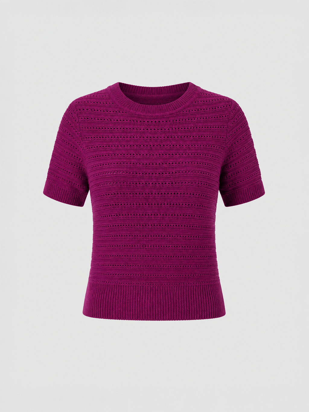 Ester Short Sleeve Knit - Dark Magenta