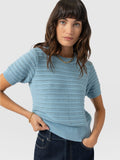 Ester Short Sleeve Knit - Powder Blue