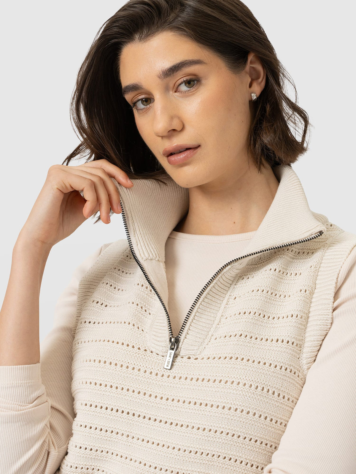 Ester Sleeveless Knit - Cream