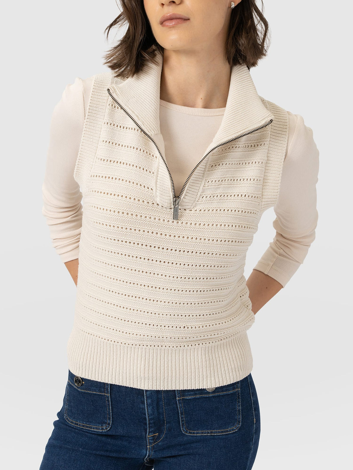 Ester Sleeveless Knit - Cream