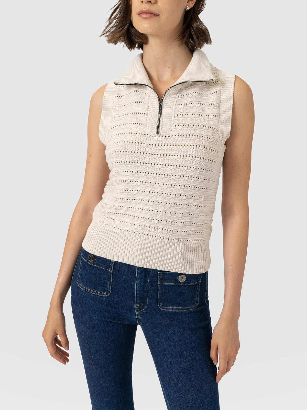 Ester Sleeveless Knit - Cream