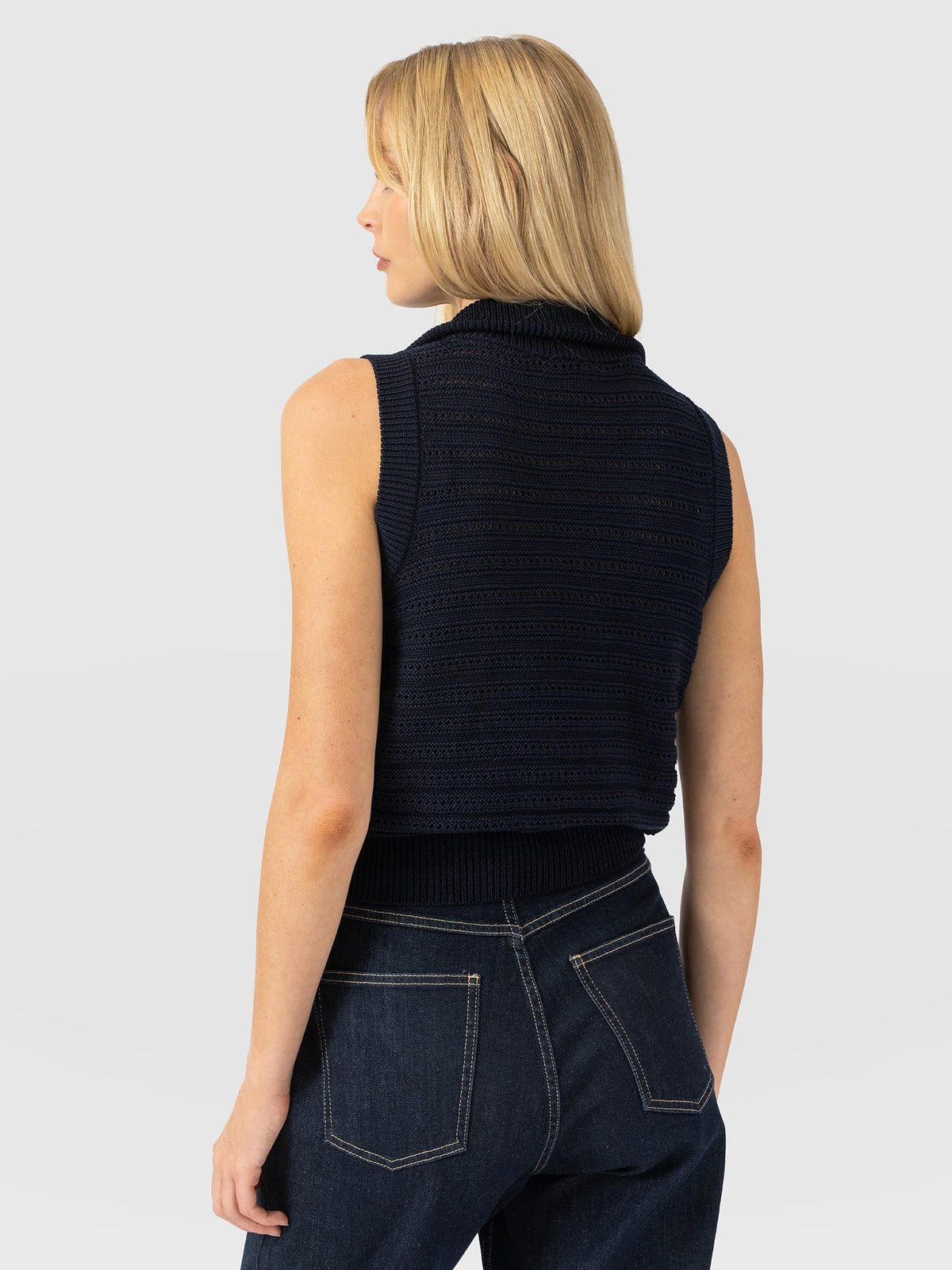 Ester Sleeveless Knit - Navy