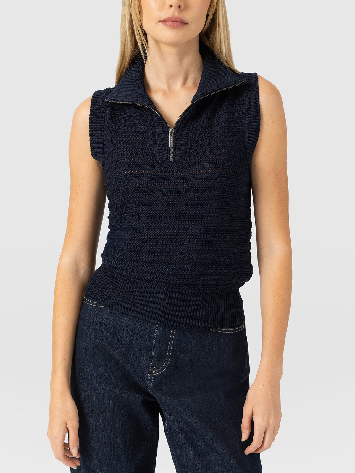 Ester Sleeveless Knit - Navy