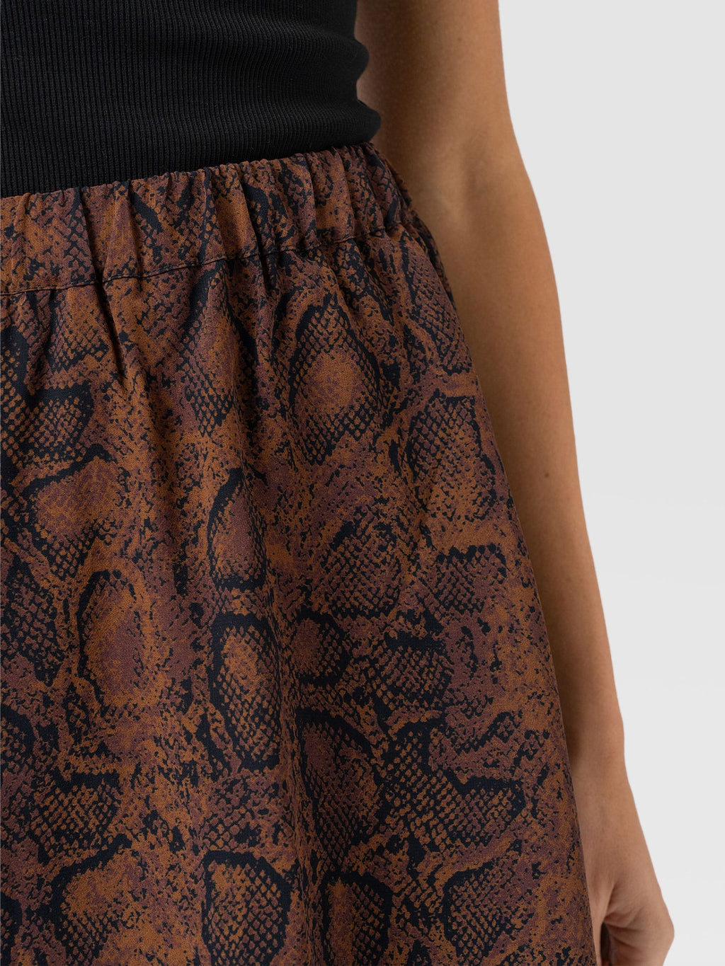 Etta Mini Layered Skirt - Brown Snake