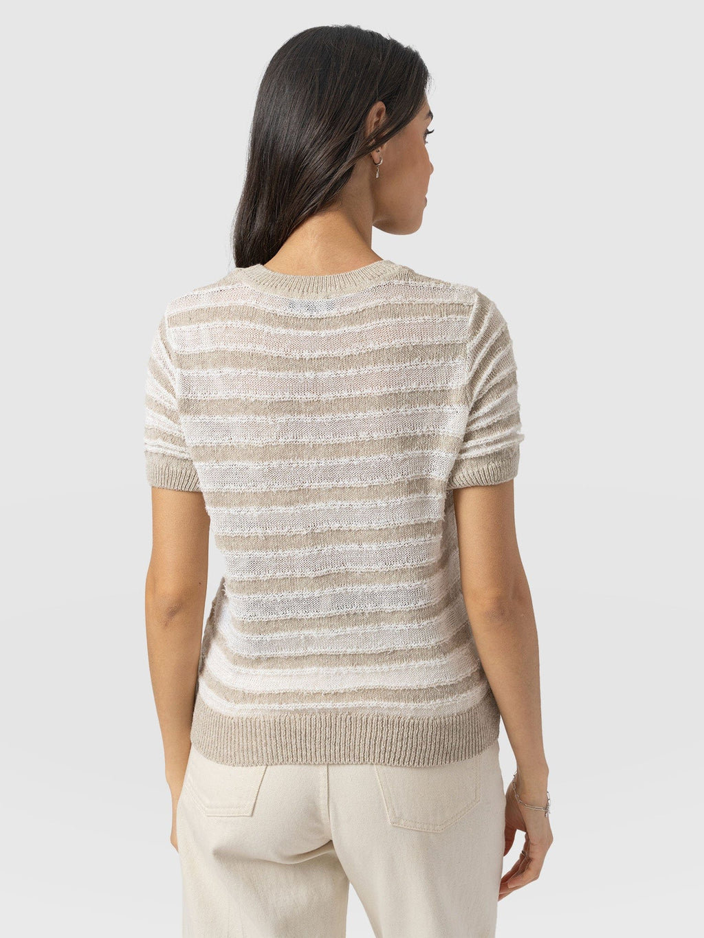 Fearne Knit Tee - Cream Stripe