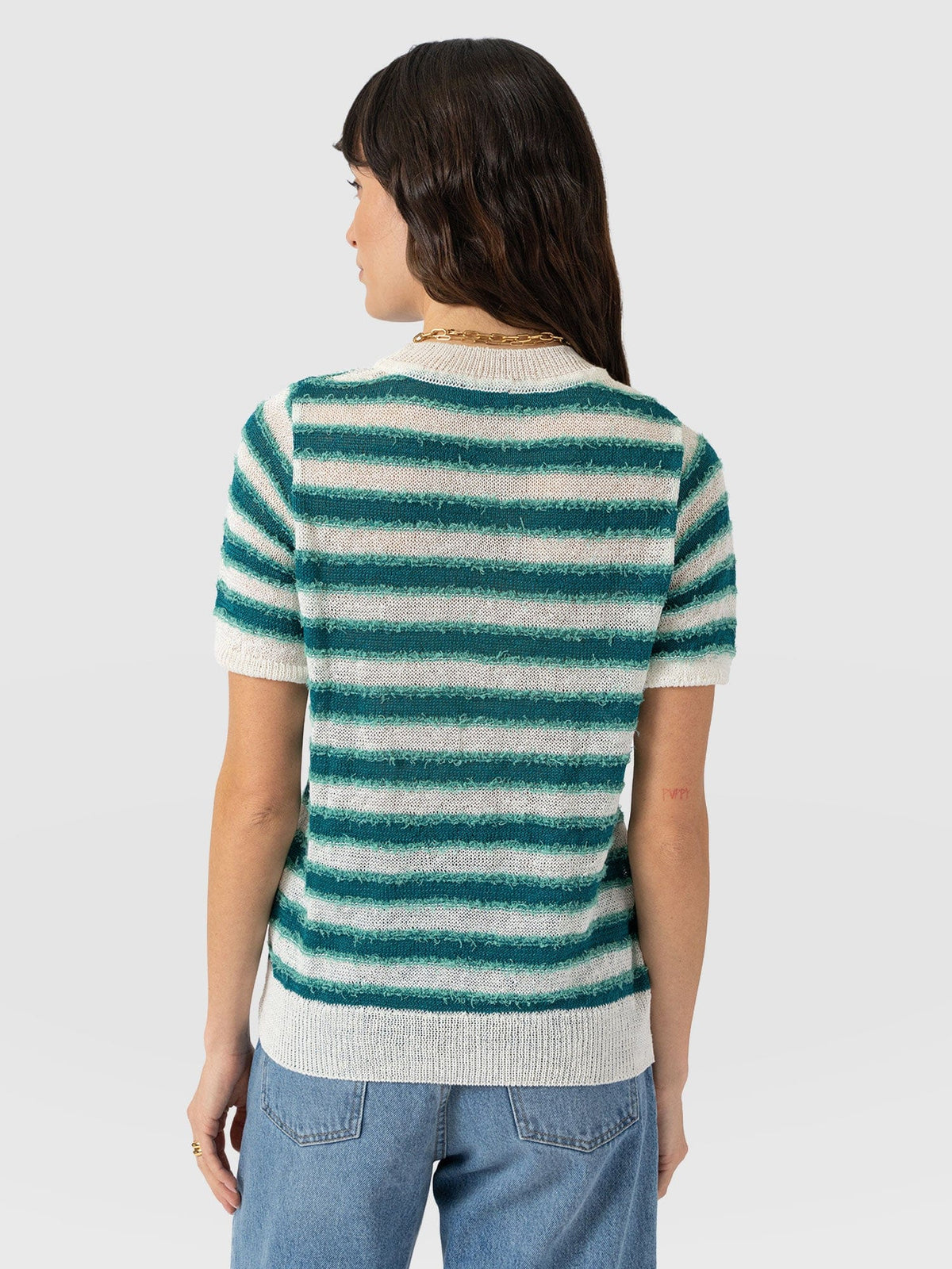 Fearne Knit Tee - Mint Stripe