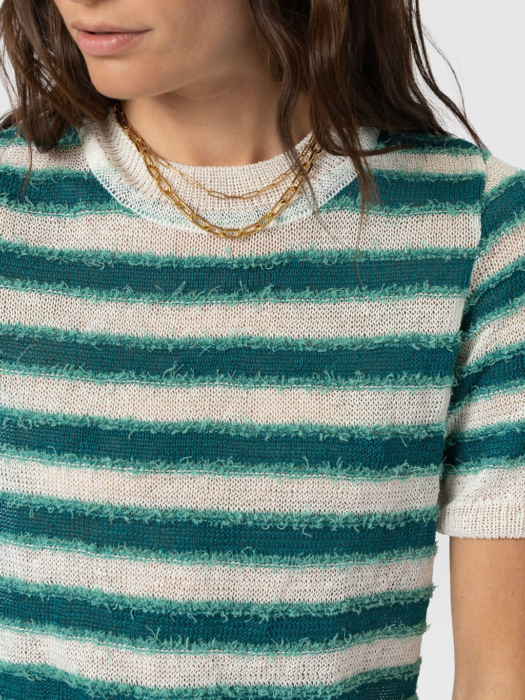 Fearne Knit Tee - Mint Stripe
