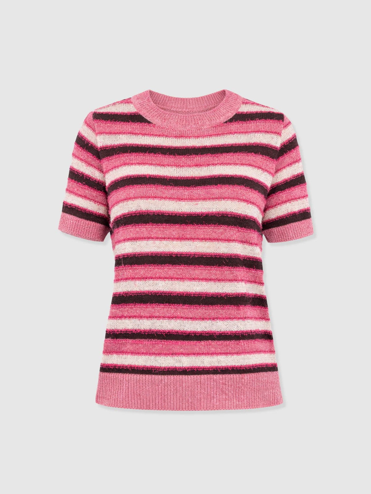 Fearne Knit Tee - Pink Stripe