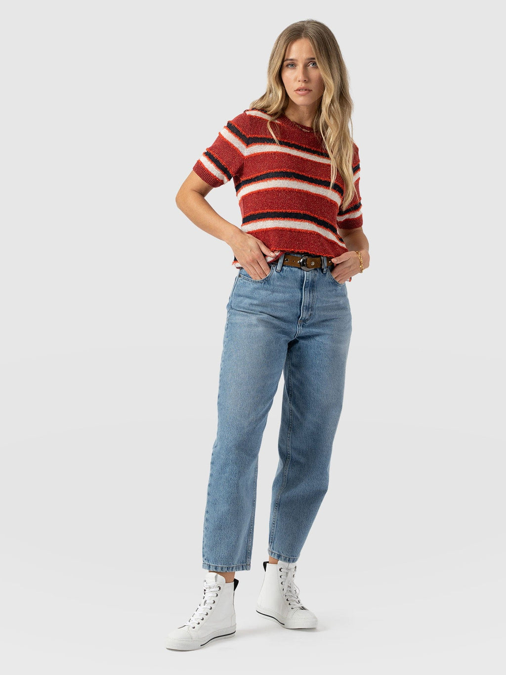 Fearne Knit Tee - Red Stripe