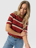 Fearne Knit Tee - Red Stripe