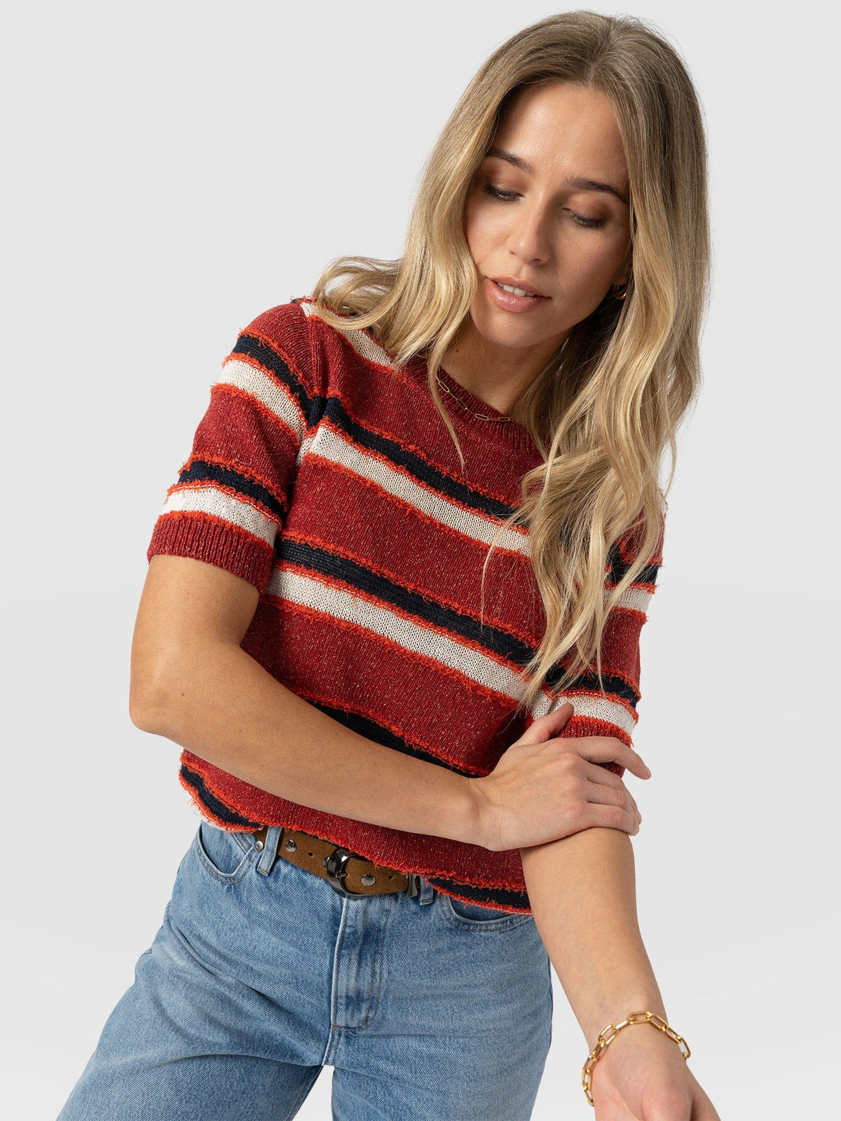 Fearne Knit Tee - Red Stripe