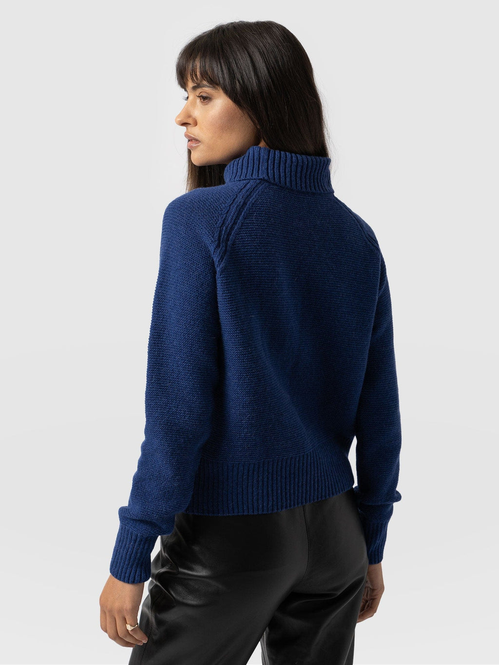 Glen Cable Knit Sweater - Blue