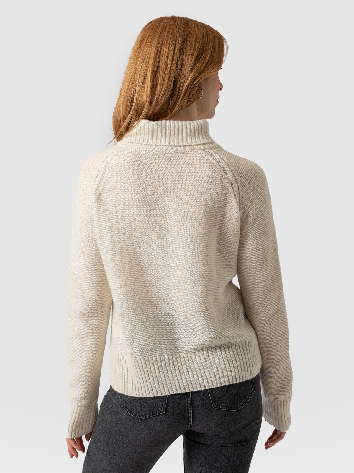 Glen Cable Knit Sweater - Cream