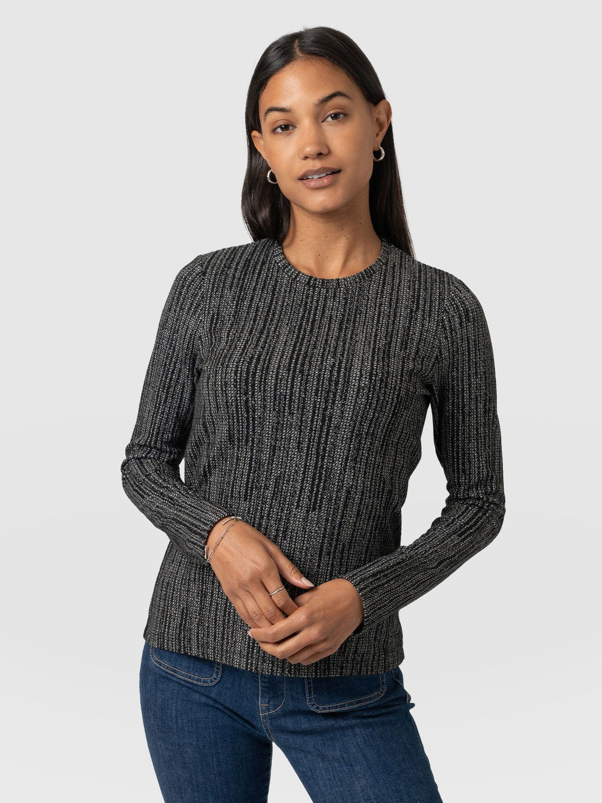 Keller Crew Neck Tee - Grey/Black