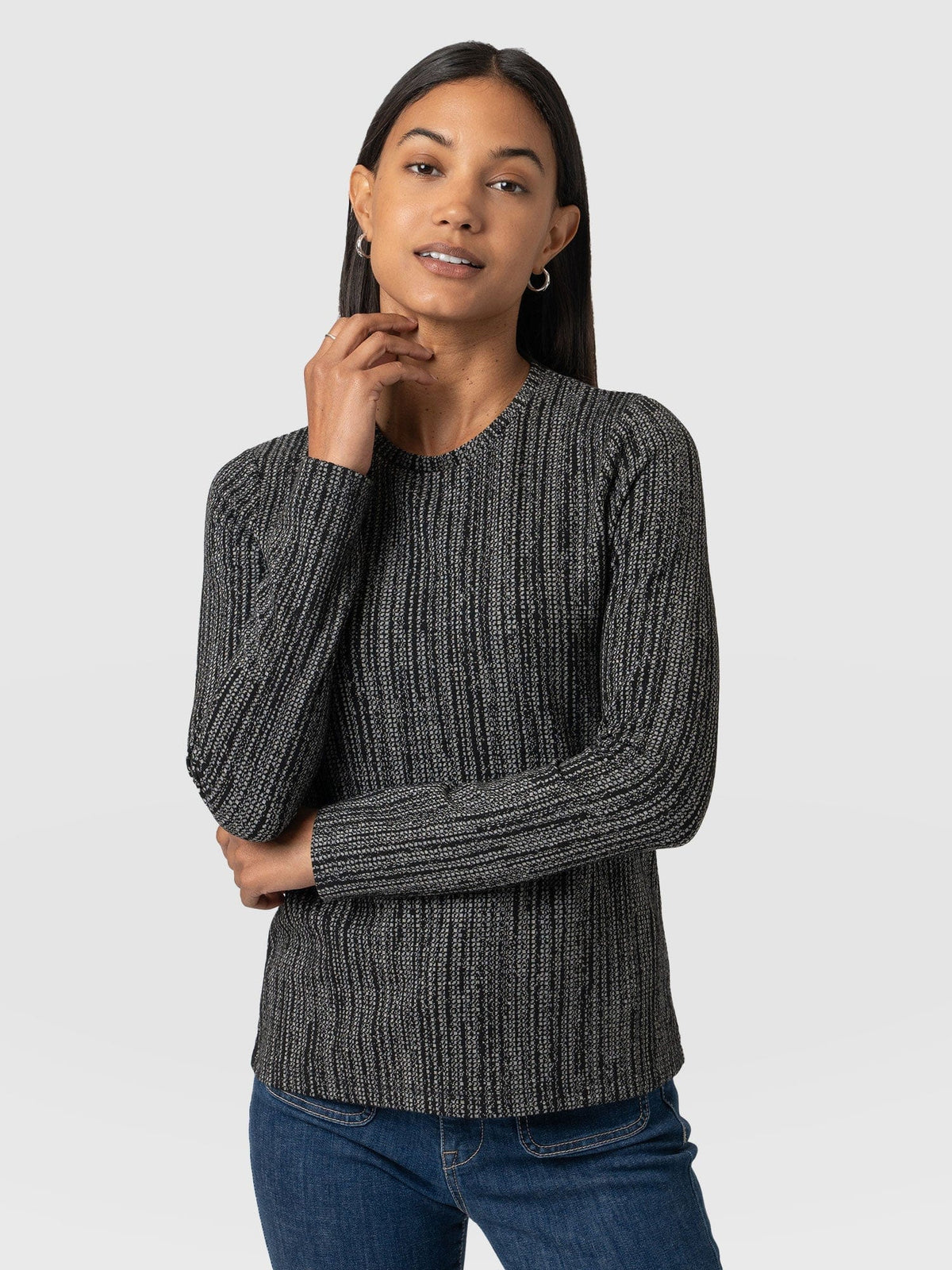 Keller Crew Neck Tee - Grey/Black