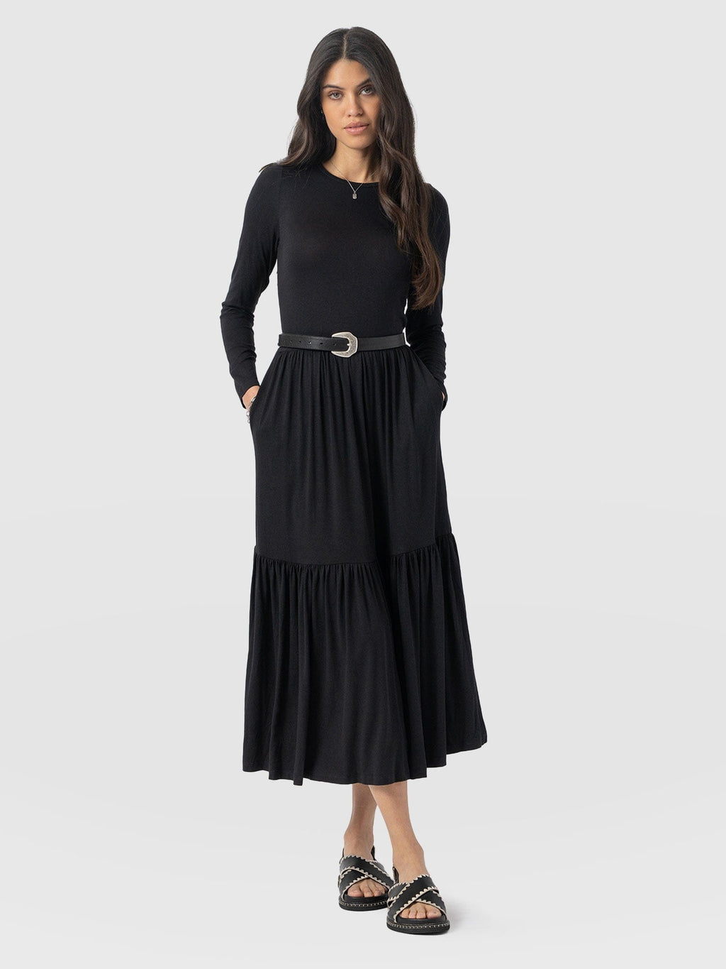Greenwich Dress Long Sleeve - Black