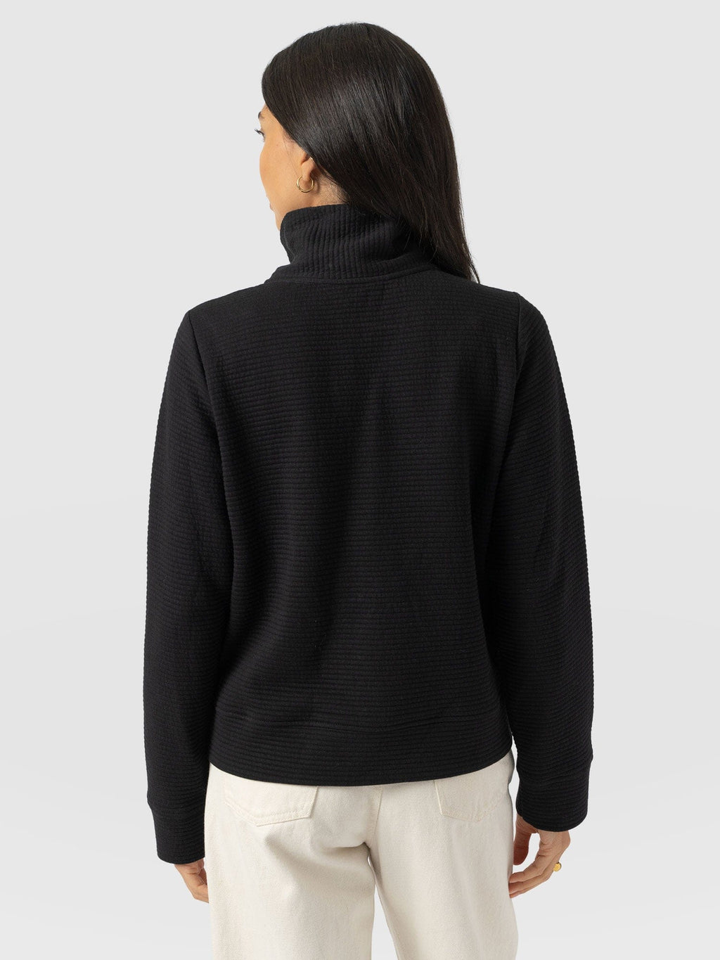 Halsey Quarter Zip - Black Ottoman