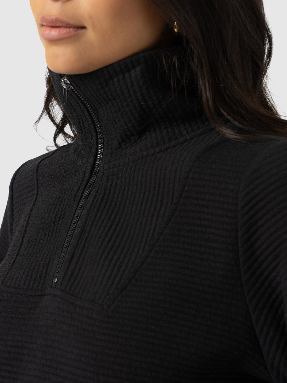 Halsey Quarter Zip - Black Ottoman