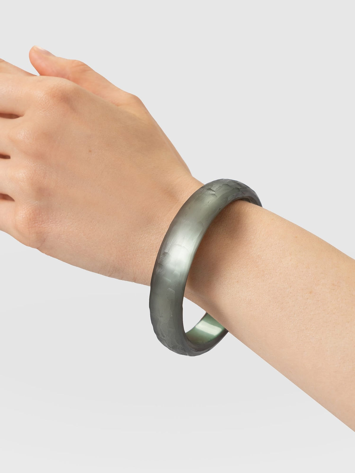 Hammered Bangle - Green
