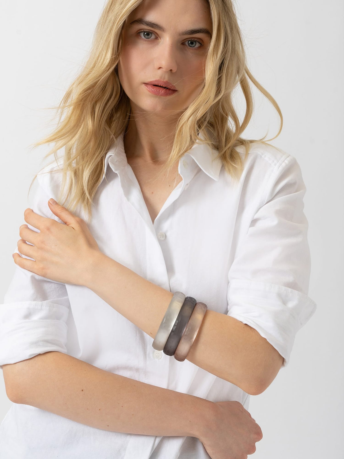 Hammered Bangle - Grey