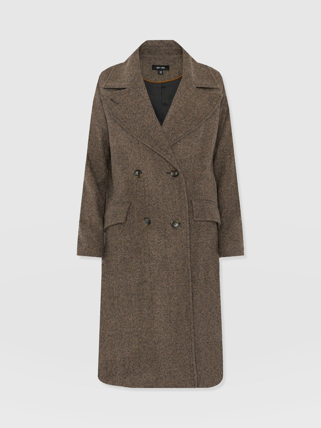 Hampton Coat - Brown Chevron