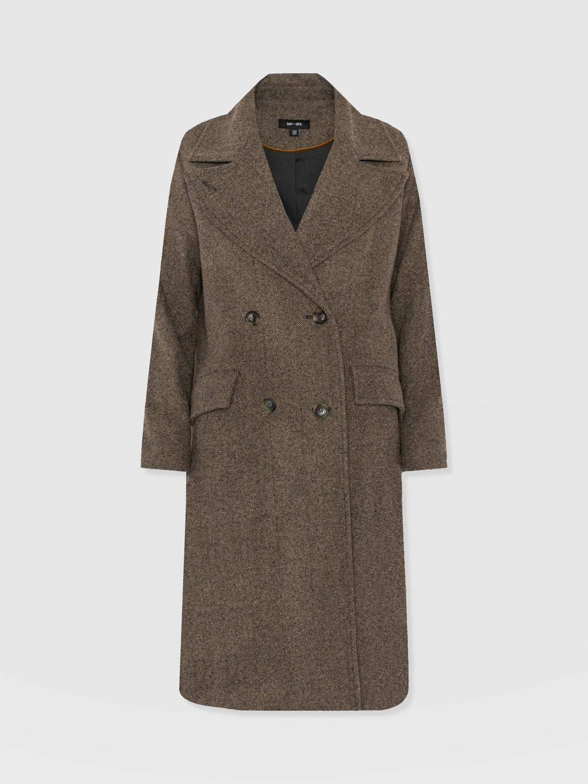 Hampton Coat - Brown Chevron
