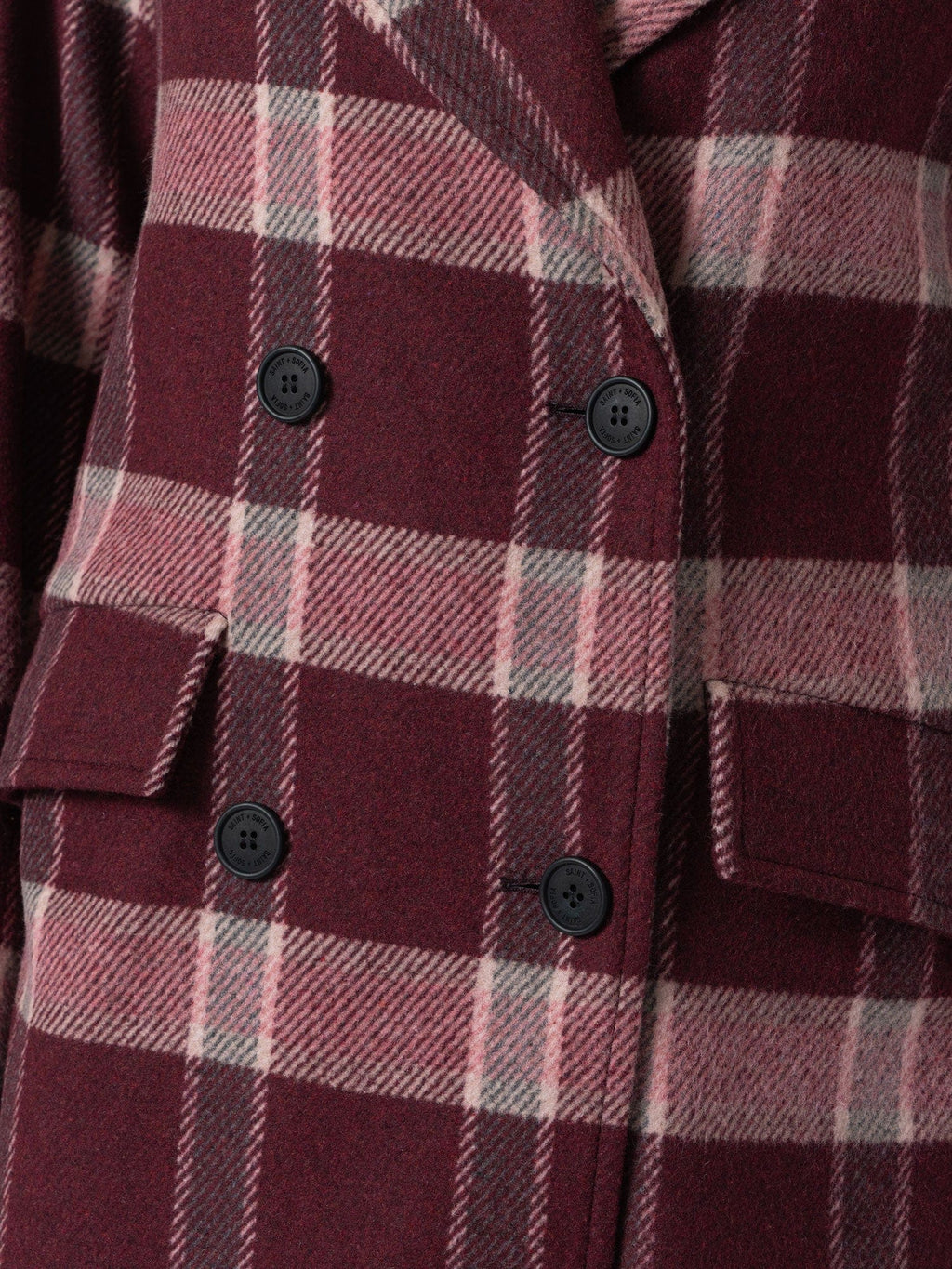 Hampton Coat - Burgundy/Pink Check