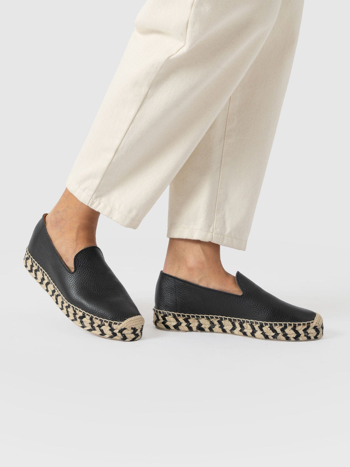 Hampton Espadrilles - Black Leather