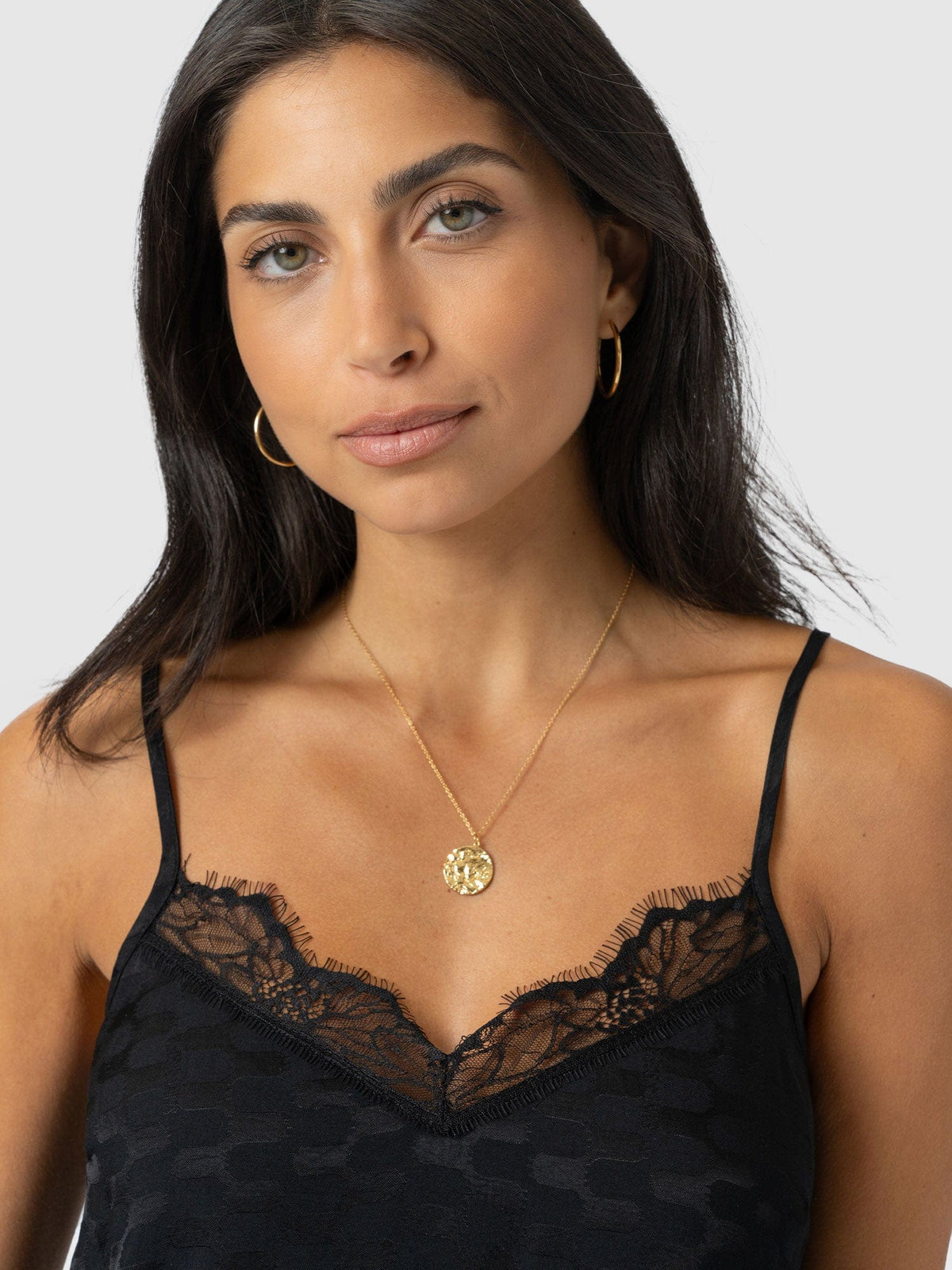 Harper Lace Cami - Black Jacquard