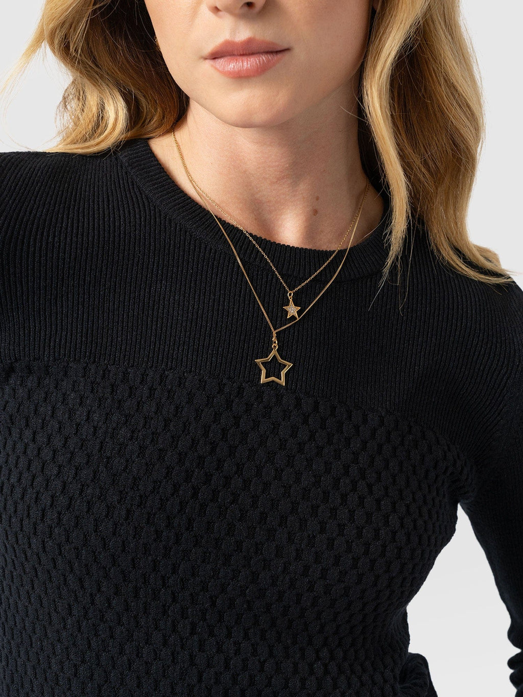 Honeycomb Rib Sweater - Black