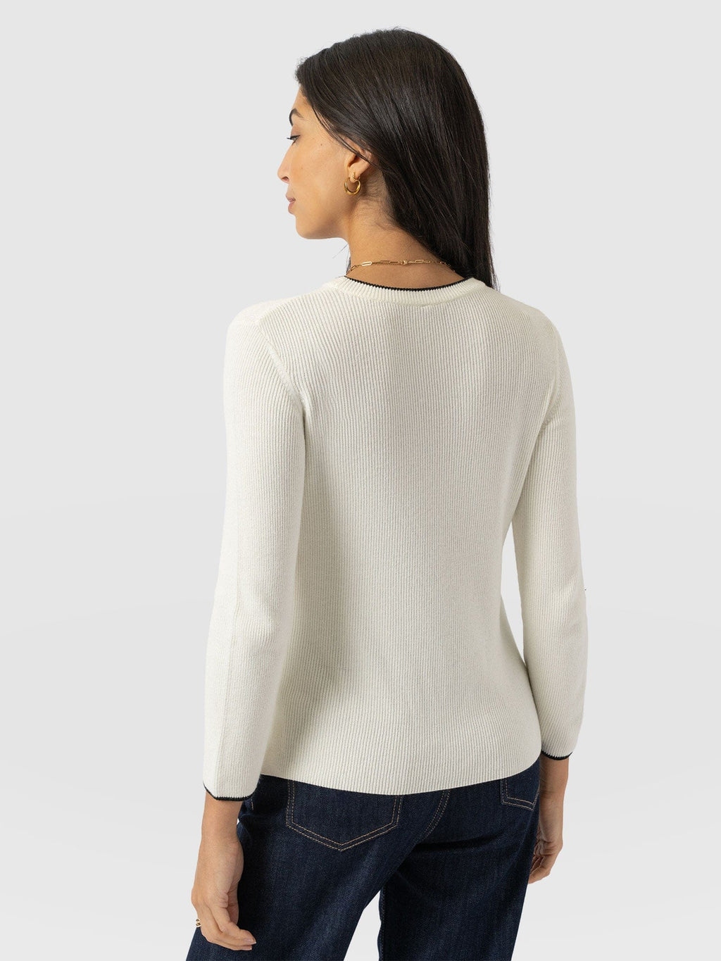 Honeycomb Rib Sweater - Cream