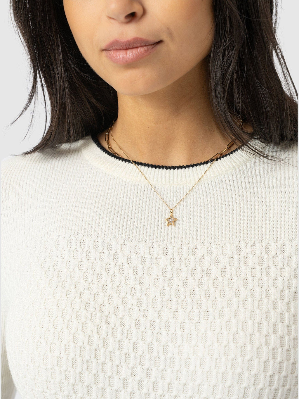 Honeycomb Rib Sweater - Cream