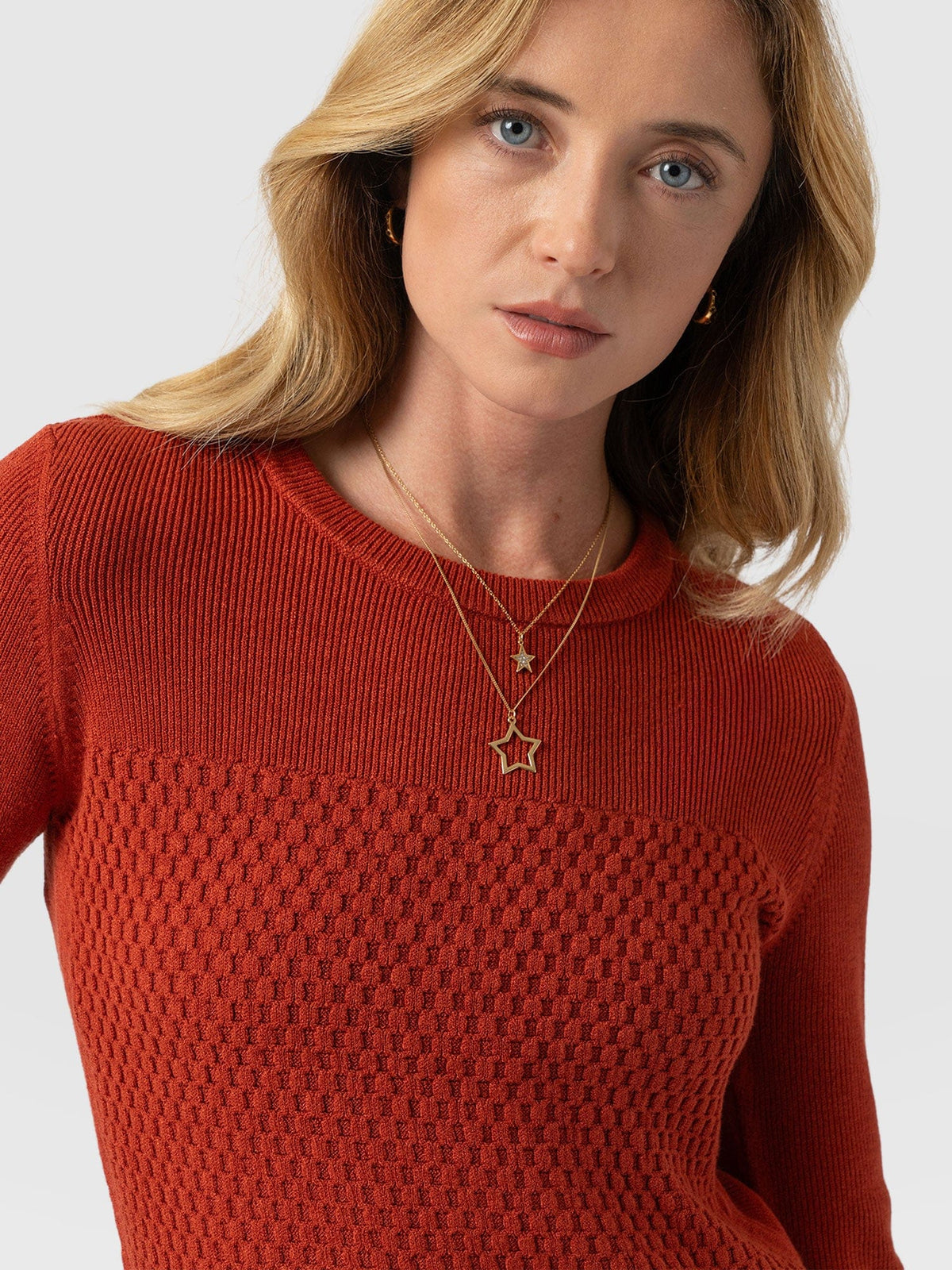 Honeycomb Rib Sweater - Amber
