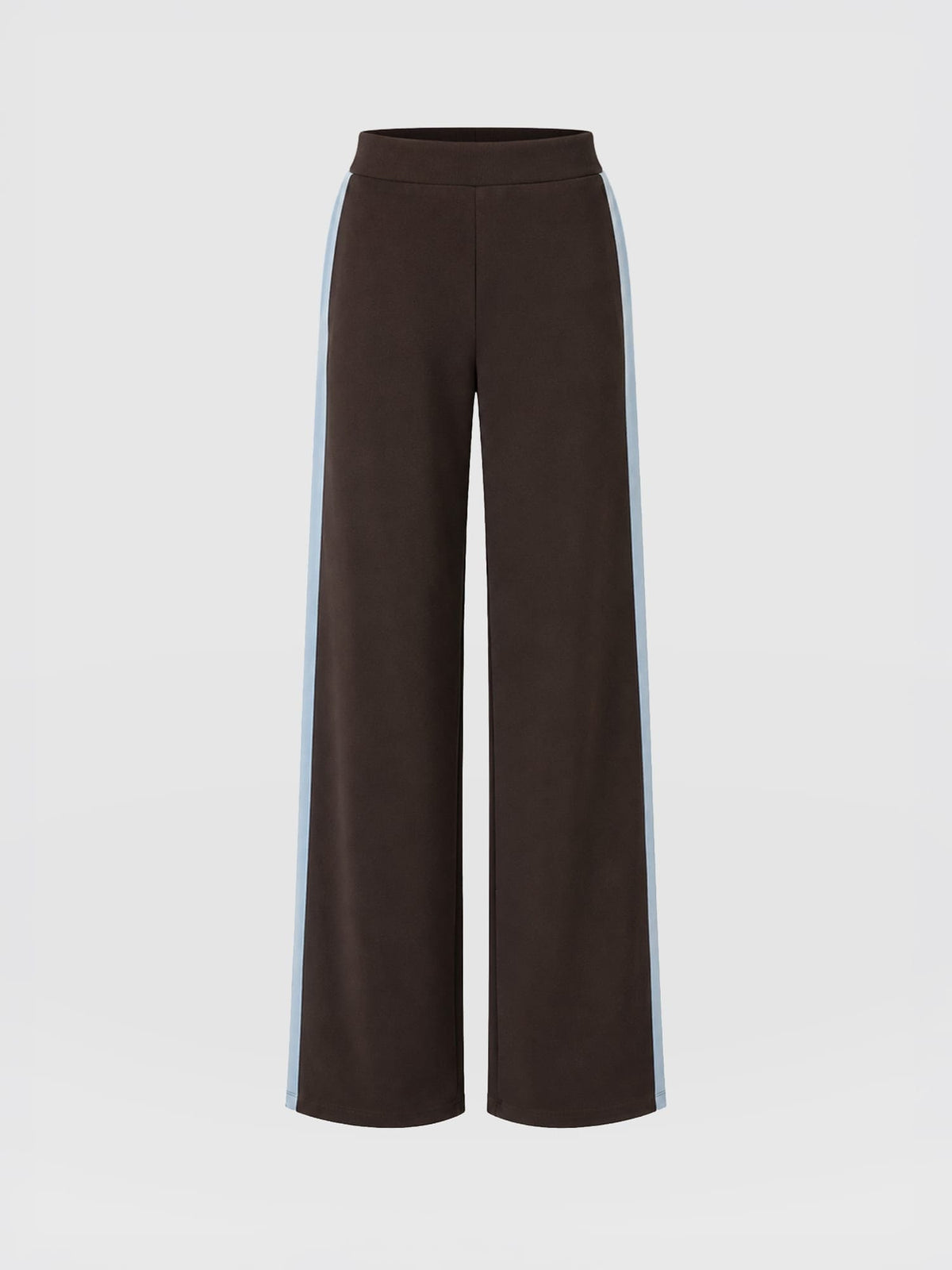 Hoxton Wide Leg Pant - Chocolate - Blue Stripe