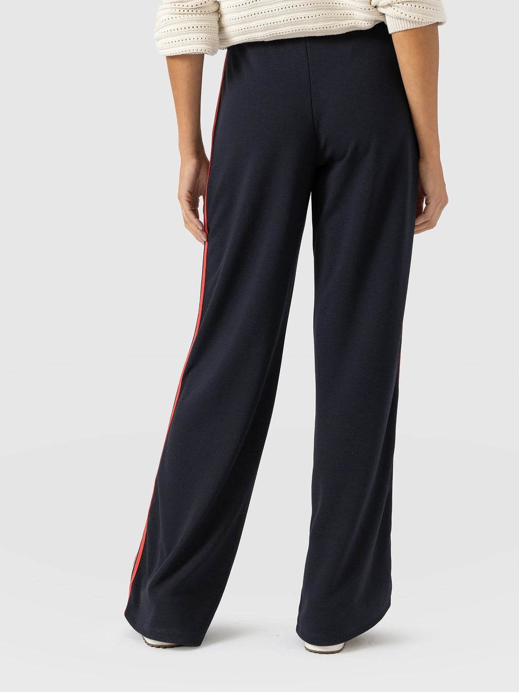 Hoxton Wide Leg Pant - Navy/Red Stripe