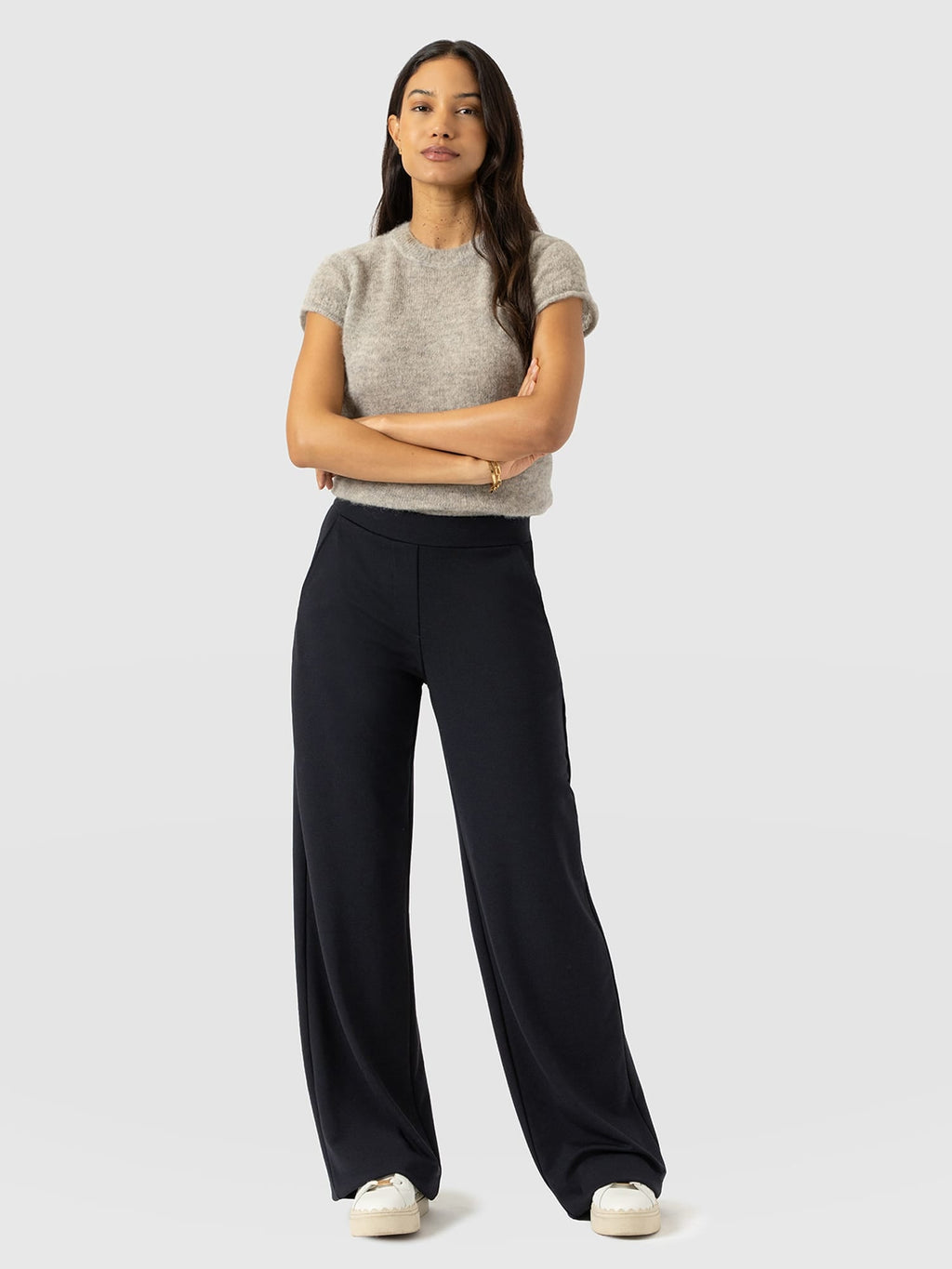 Hoxton Wide Leg Pant - Navy