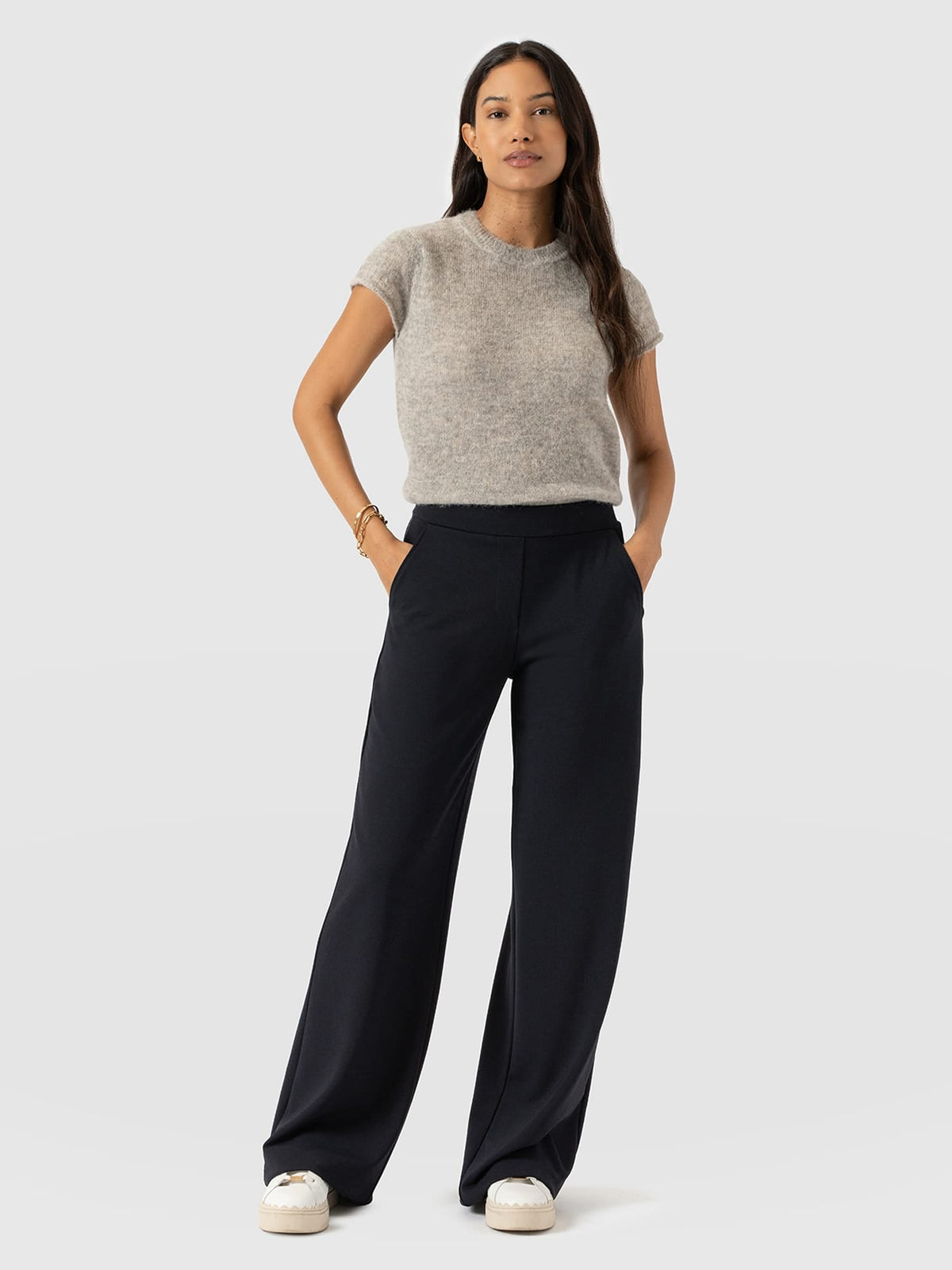 Hoxton Wide Leg Pant - Navy