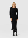 Isla Knit Column Dress - Black