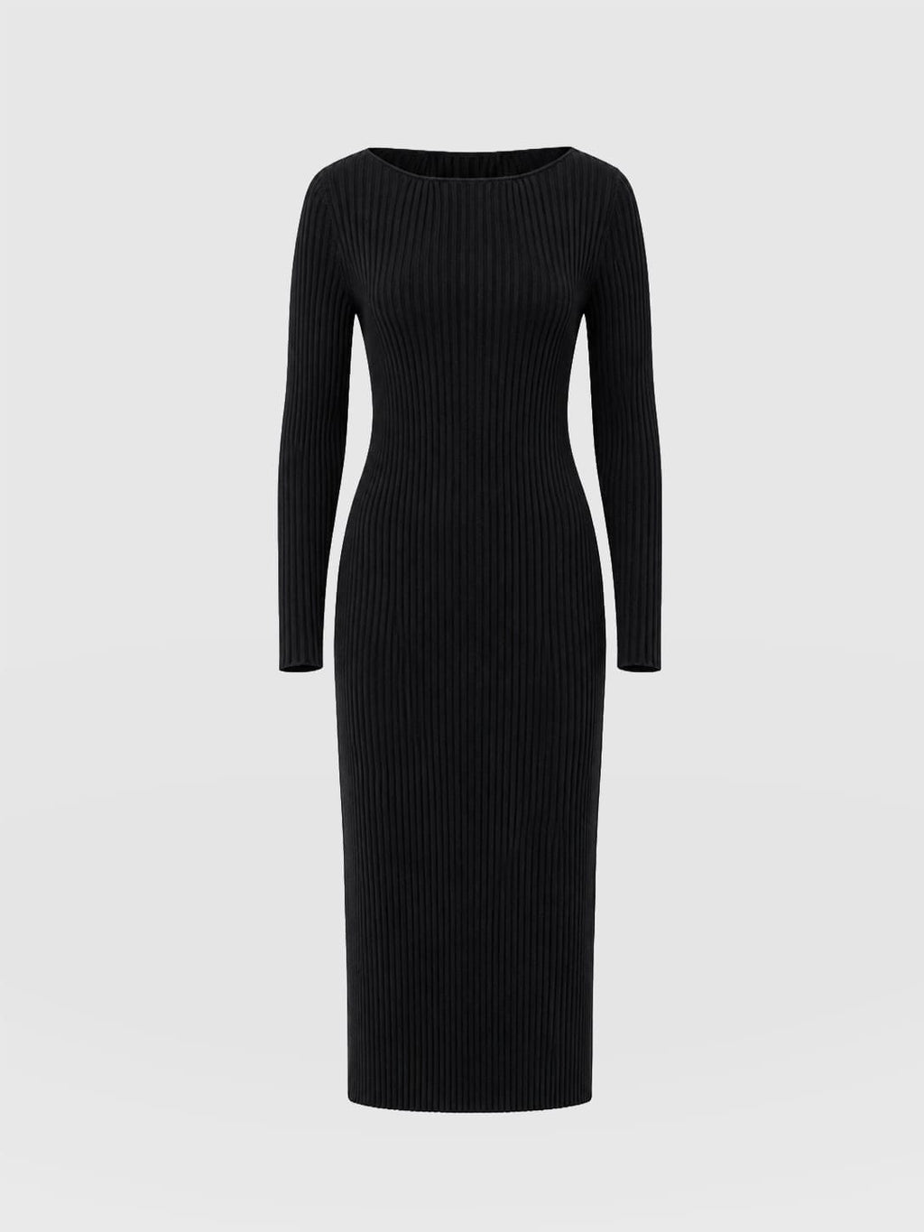 Isla Knit Column Dress - Black